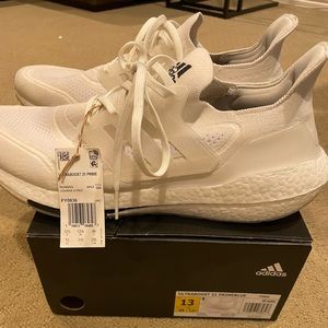 NEW Adidas Ultraboost 21 Primeblue - all WHITE - size 13